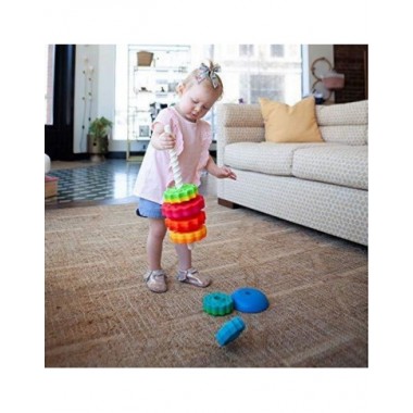 SpinAgain besisukantis bokštas ir mergaitė ardanti bokštą