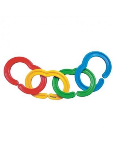 Miniland jungiamų žiedų rinkinys - vaizdas pakuotėje: užsukamame plastikiniame stiklainyje