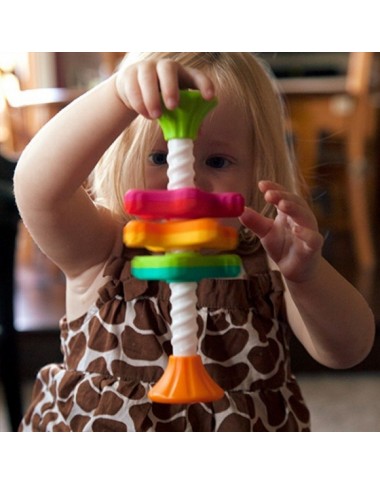 MiniSpinny žaislas kūdikiams baltame fone