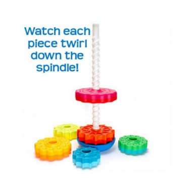 SpinAgain besisukantis bokštas - pusiau sudėtas bokštas baltame fone