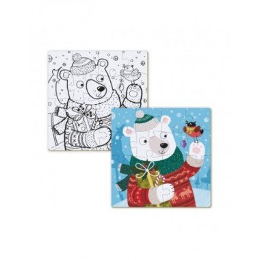 Dodo dėlionė Šv. Kalėdų meškiukas (16 det.) - Dėlionės vaikams nuo 3 metų