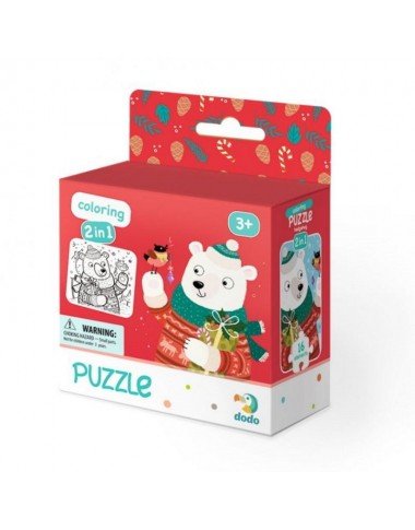 Dodo dėlionė Šv. Kalėdų meškiukas (16 det.) - Dėlionės vaikams nuo 3 metų