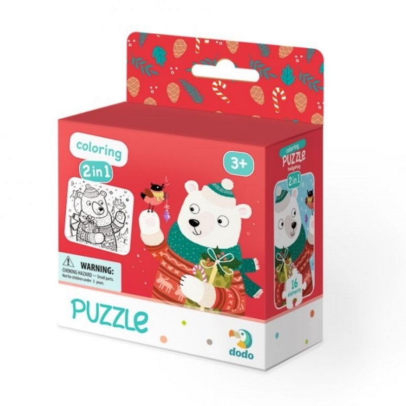 Dodo dėlionė Šv. Kalėdų meškiukas (16 det.) - Dėlionės vaikams nuo 3 metų