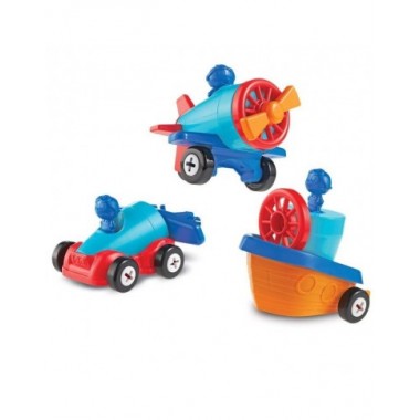 Konstriuktorius 1-2-3 Mašina-Lėktuvas-Laivas - Lavinamieji konstruktoriai vaikams nuo 2 metų
