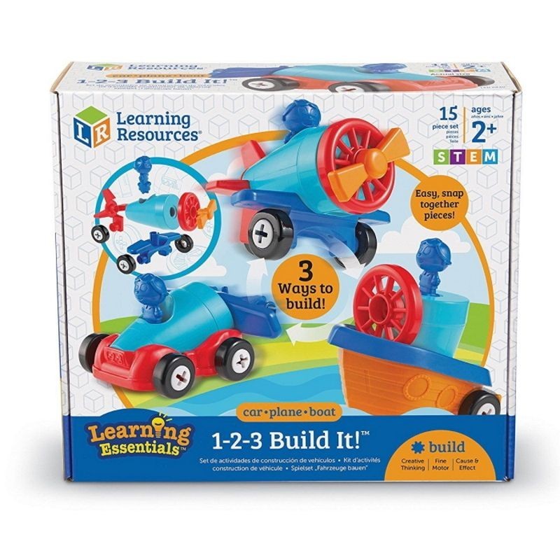 Konstriuktorius 1-2-3 Mašina-Lėktuvas-Laivas - Lavinamieji konstruktoriai vaikams nuo 2 metų
