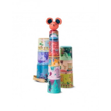 Miniland indelių bokštas - Lavinamieji žaislai vaikams nuo 1 metų