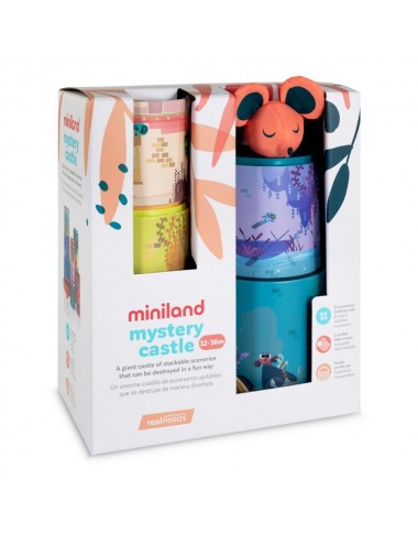 Miniland indelių bokštas - Lavinamieji žaislai vaikams nuo 1 metų