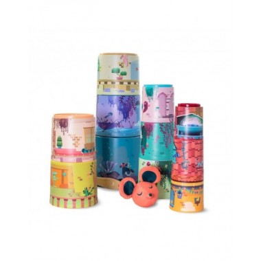 Miniland indelių bokštas - Lavinamieji žaislai vaikams nuo 1 metų