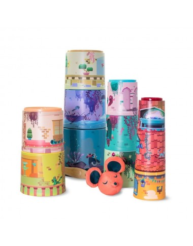 Miniland indelių bokštas - Lavinamieji žaislai vaikams nuo 1 metų