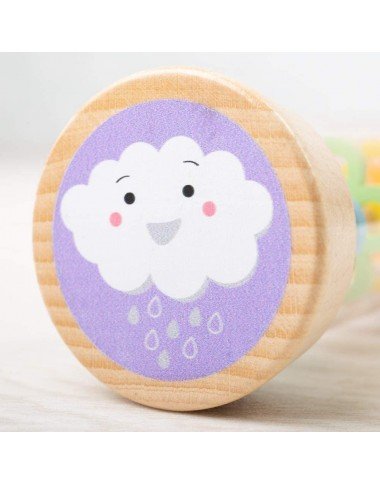 Bigjigs medinis barškutis Lietaus garsai - Žaislai vaikams