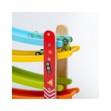 Medinis mašinėlių paleidimo garažas - mediniai žaislai vaikams