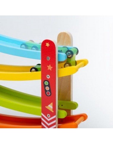 Medinis mašinėlių paleidimo garažas - mediniai žaislai vaikams Medinis mašinėlių paleidimo garažas - mediniai žaislai vaikams