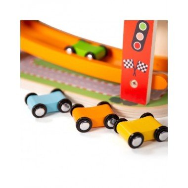 Medinis mašinėlių paleidimo garažas - mediniai žaislai vaikams