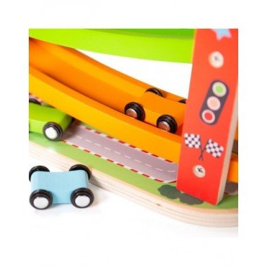 Medinis mašinėlių paleidimo garažas - mediniai žaislai vaikams