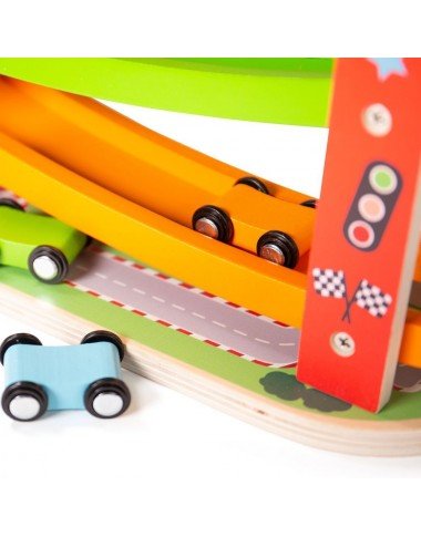 Medinis mašinėlių paleidimo garažas - mediniai žaislai vaikams Medinis mašinėlių paleidimo garažas - mediniai žaislai vaikams