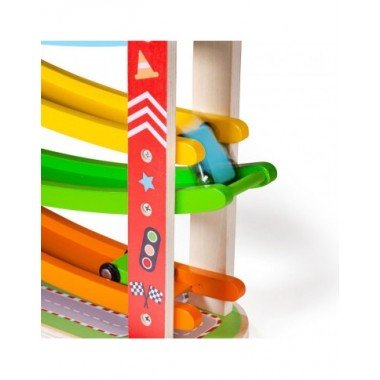 Medinis mašinėlių paleidimo garažas - mediniai žaislai vaikams