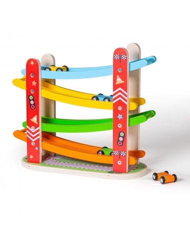 Medinis mašinėlių paleidimo garažas - mediniai žaislai vaikams Medinis mašinėlių paleidimo garažas - mediniai žaislai vaikams