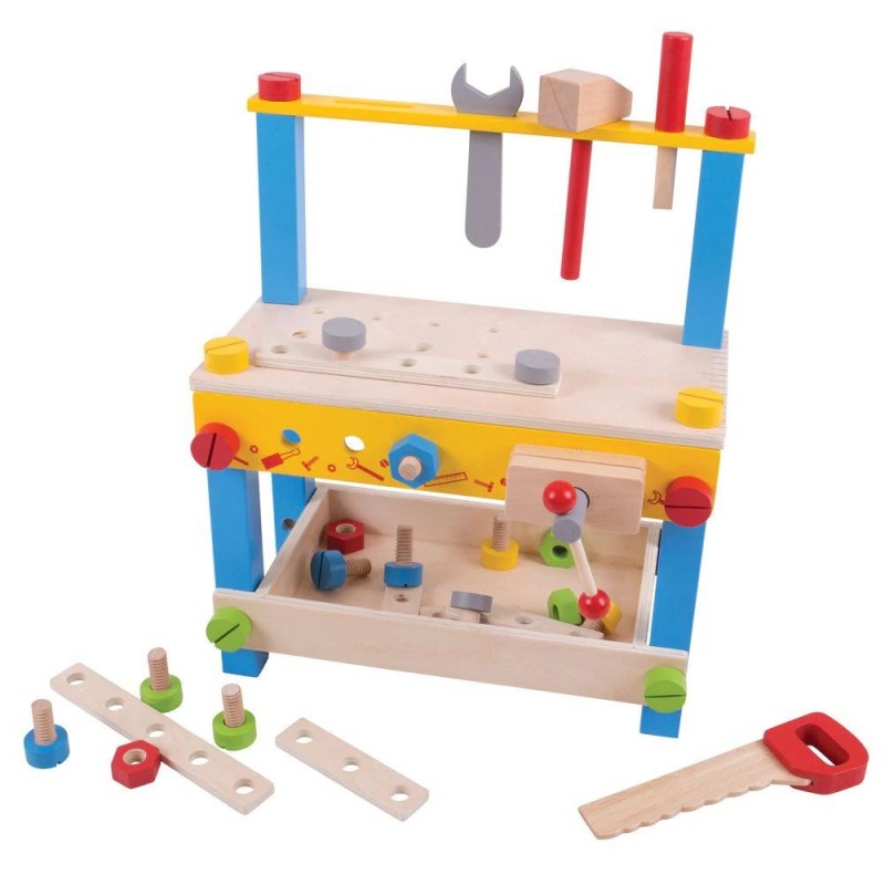 Bigjigs medinis vaikiškas staliaus stalas - Mediniai žaislai vaikams