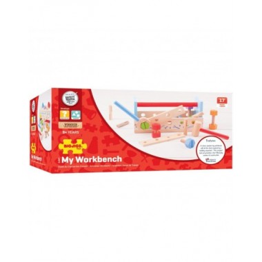 Bigjigs medinis meistro lagaminas-stalas - Mediniai žaislai vaikams