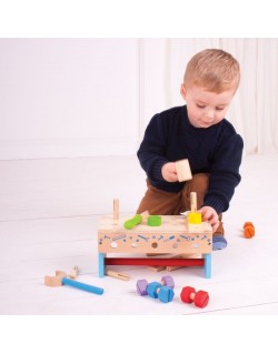Bigjigs medinis meistro lagaminas-stalas - Mediniai žaislai vaikams