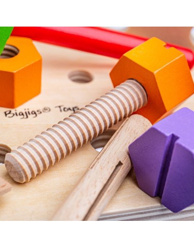 Bigjigs medinis meistro lagaminas-stalas - Mediniai žaislai vaikams