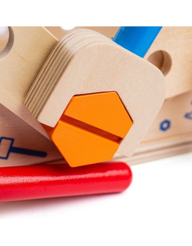 Bigjigs medinis meistro lagaminas-stalas - Mediniai žaislai vaikams