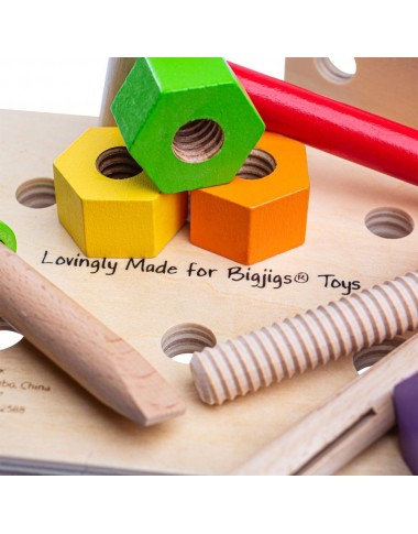 Bigjigs medinis meistro lagaminas-stalas - Mediniai žaislai vaikams