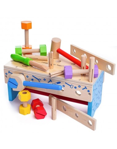 Bigjigs medinis meistro lagaminas-stalas - Mediniai žaislai vaikams
