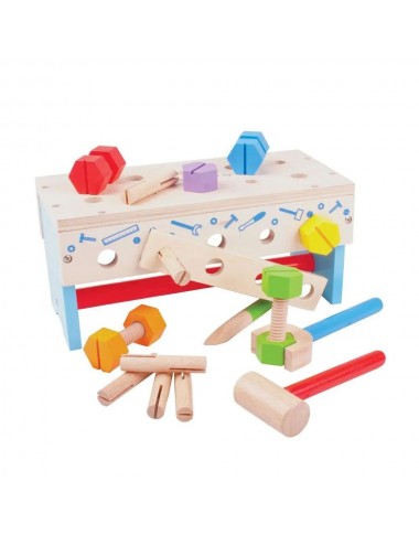 Bigjigs medinis meistro lagaminas-stalas - Mediniai žaislai vaikams