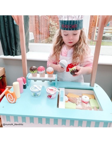 Bigjigs medinis vaikiškas ledų vežimėlis - Mediniai žaislai vaikams