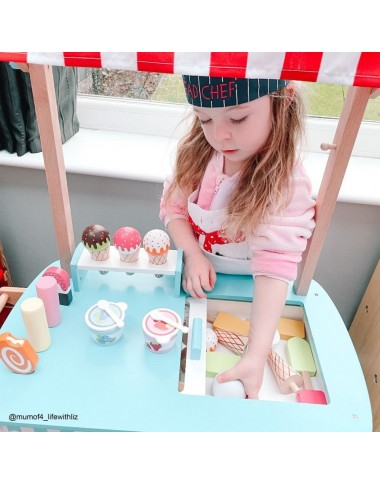 Bigjigs medinis vaikiškas ledų vežimėlis - Mediniai žaislai vaikams