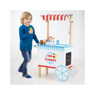 Bigjigs medinis vaikiškas ledų vežimėlis - Mediniai žaislai vaikams