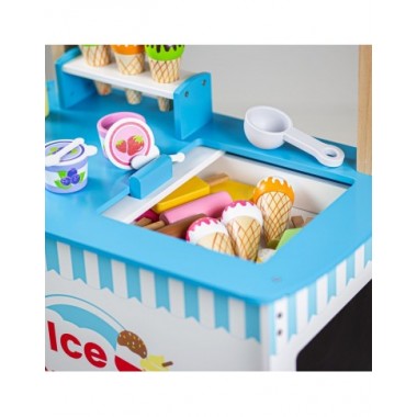 Bigjigs medinis vaikiškas ledų vežimėlis - Mediniai žaislai vaikams