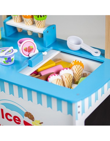 Bigjigs medinis vaikiškas ledų vežimėlis - Mediniai žaislai vaikams