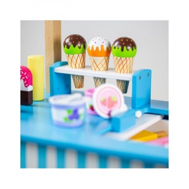 Bigjigs medinis vaikiškas ledų vežimėlis - Mediniai žaislai vaikams