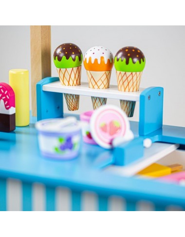 Bigjigs medinis vaikiškas ledų vežimėlis - Mediniai žaislai vaikams