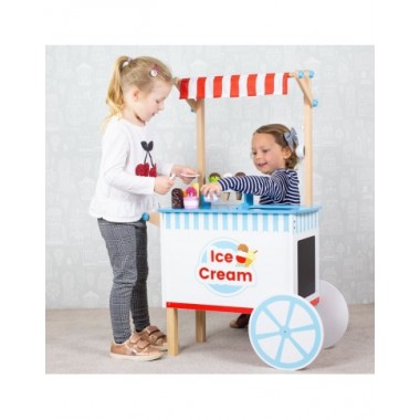 Bigjigs medinis vaikiškas ledų vežimėlis - Mediniai žaislai vaikams