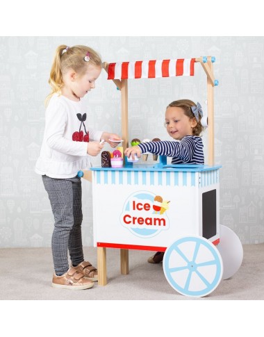 Bigjigs medinis vaikiškas ledų vežimėlis - Mediniai žaislai vaikams