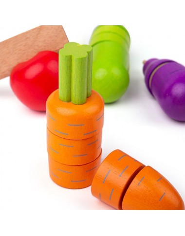 Bigjigs medinės pjaustomos daržovės - Mediniai žaislai