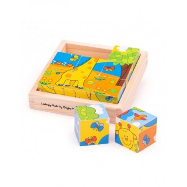 Bigjigs medinės kaladėlės-dėlionė -Žaislai vaikams