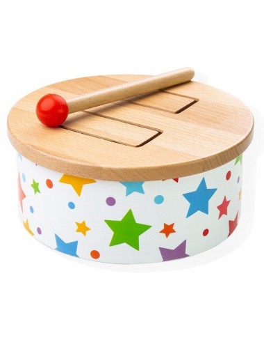 Bigjigs medinis vaikiškas būgnas - Muzikiniai žaislai