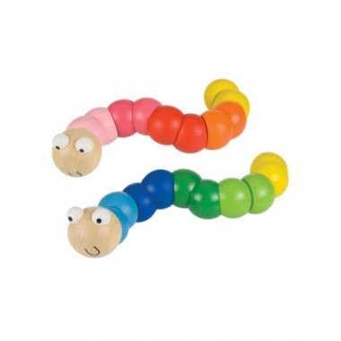 Bigjigs vinguriuojantis medinis kirmėliukas - Mediniai žaislai