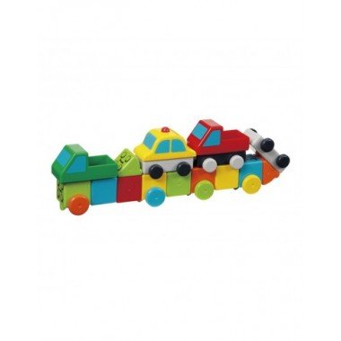 People Blocks magnetinės kaladėlės Mašinos - Lavinamieji žaislai