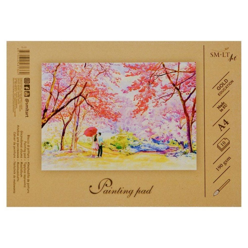 Tapybos popierius (A4, 10 l, 190 gsm) - Piešimo popierius