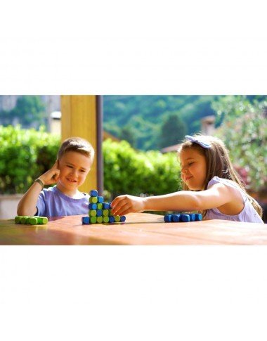 Milaniwood žaidimas Connecting Cubes - Edukaciniai mediniai žaidimai