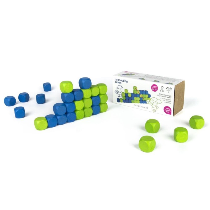 Milaniwood žaidimas Connecting Cubes - Edukaciniai mediniai žaidimai