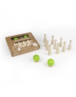 Milaniwood žaidimas Green Mini Bowling - Edukaciniai mediniai žaidimai