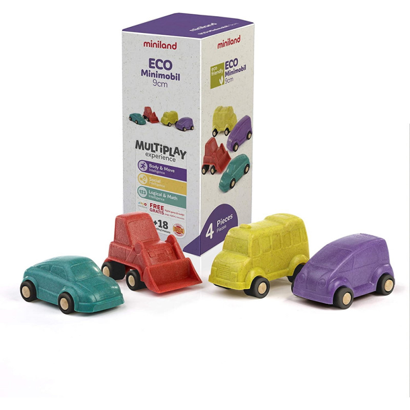 Miniland EKO mašinų rinkinys - Transporto priemonės nuo 1 metų