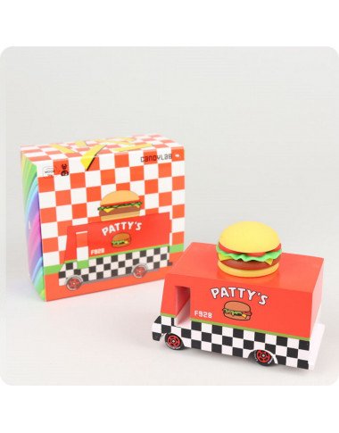 Candylab medinis mėsainių furgonas - Mediniai mašinų modeliukai