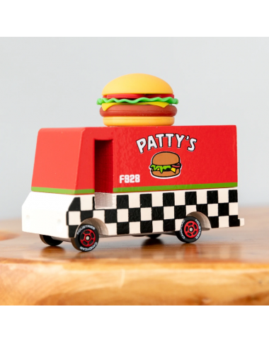 Candylab medinis mėsainių furgonas - Mediniai mašinų modeliukai